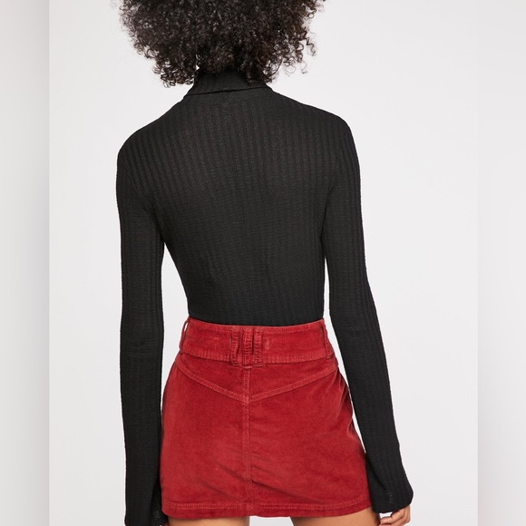 Free People Micro Mini Corduroy Skirt | Red | Size 26 - Picture 2 of 6